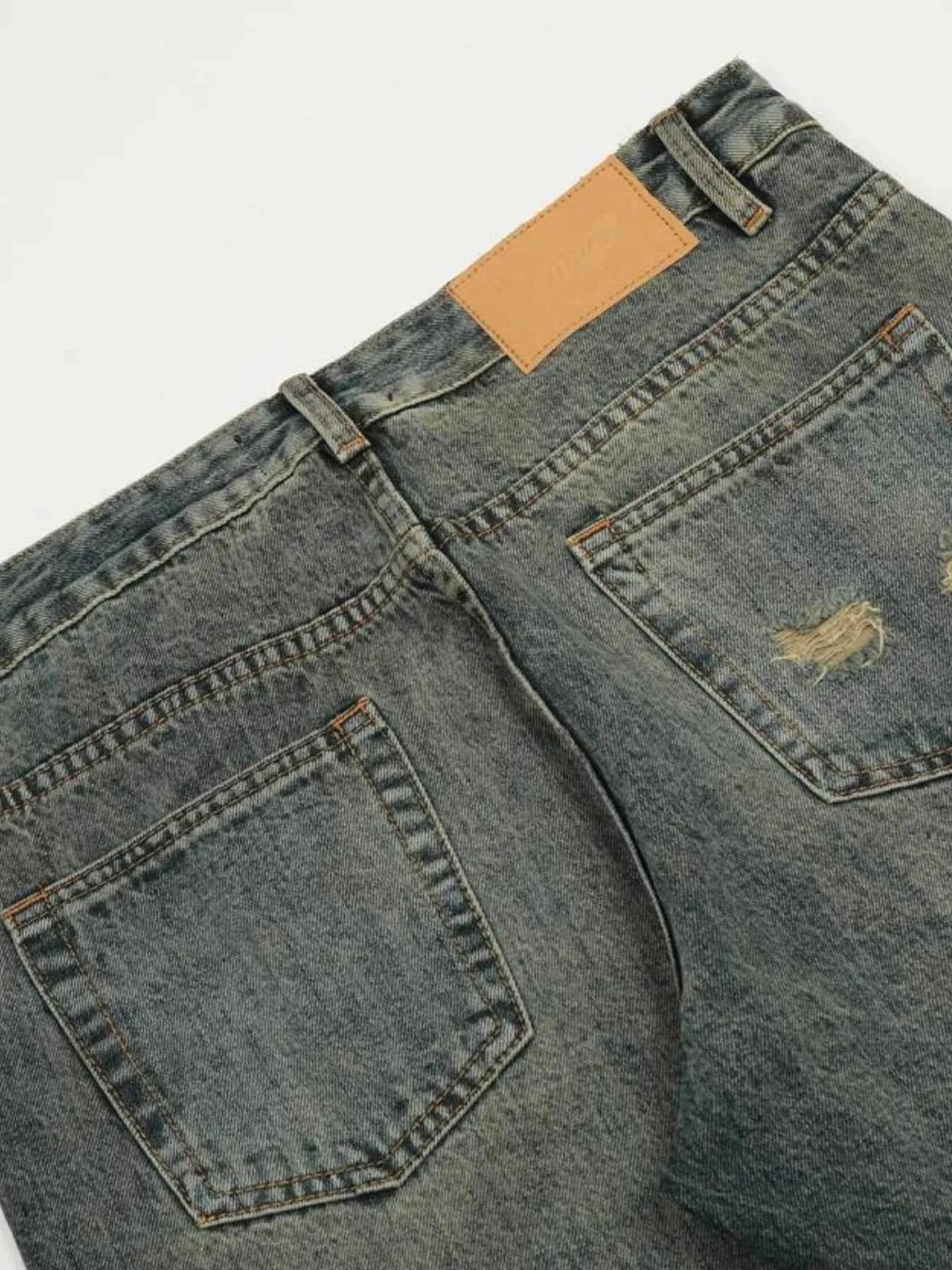 Men's Vintage Distressed Flare Jeans